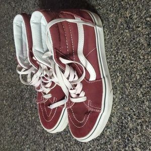 Women's Maroon VANS high top sneakers. SIZE 7.